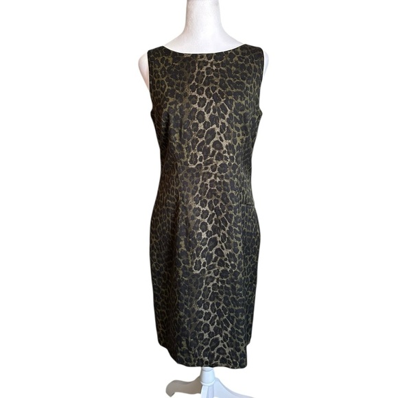 Ann Taylor Cheetah Print Sheath Dress Size 6 - Picture 1 of 17